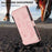 For iPhone 15 Butterfly Love Flower Multi-card Zipper Wallet Leather Phone Case(Pink)