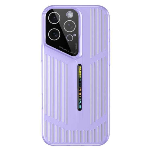 For iPhone 16 Pro Cooling Frosted Translucent Hollow Heat Dissipation Phone Case(Purple)