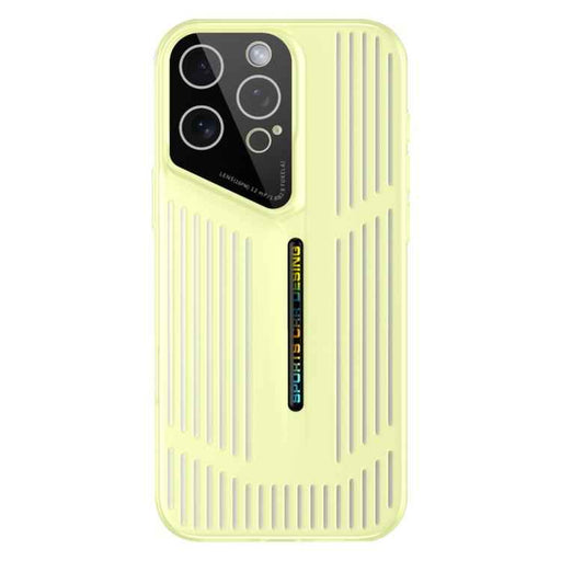 For iPhone 16 Pro Cooling Frosted Translucent Hollow Heat Dissipation Phone Case(Yellow)