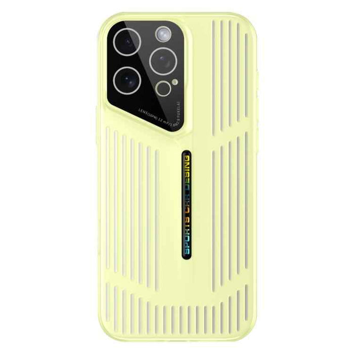 For iPhone 16 Pro Cooling Frosted Translucent Hollow Heat Dissipation Phone Case(Yellow)