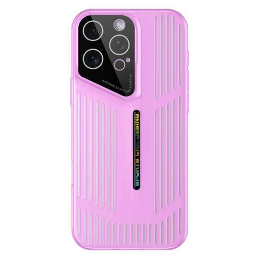 For iPhone 16 Pro Cooling Frosted Translucent Hollow Heat Dissipation Phone Case(Light Purple)