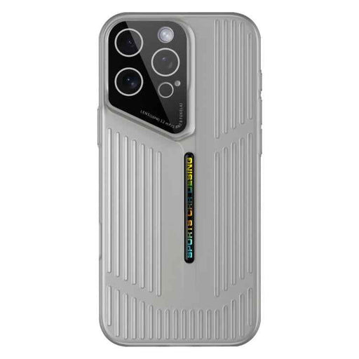 For iPhone 16 Pro Cooling Frosted Translucent Hollow Heat Dissipation Phone Case(Black Grey)