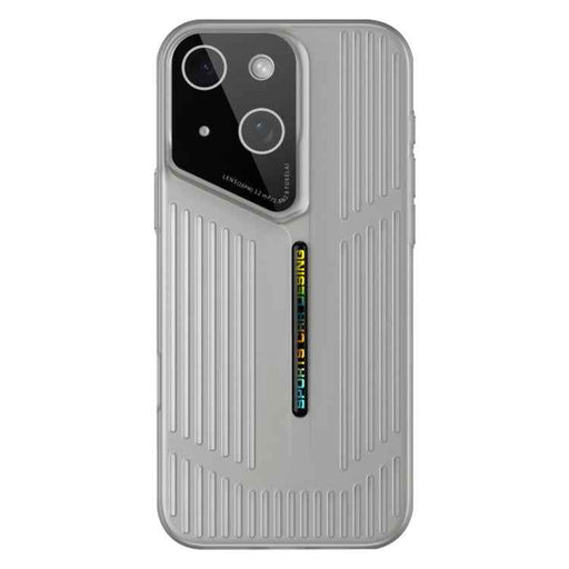 For iPhone 15 Cooling Frosted Translucent Hollow Heat Dissipation Phone Case(Black Grey)
