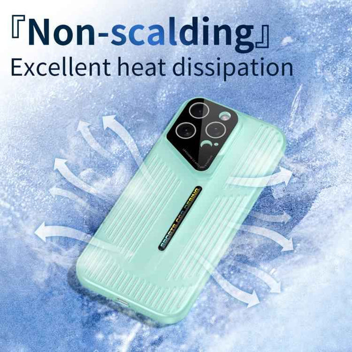 For iPhone 15 Cooling Frosted Translucent Hollow Heat Dissipation Phone Case(Green)