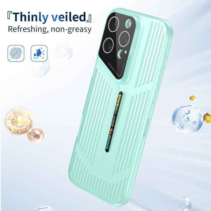 For iPhone 15 Cooling Frosted Translucent Hollow Heat Dissipation Phone Case(Light Purple)