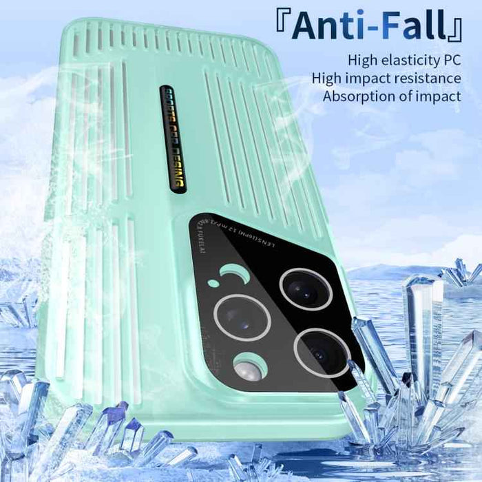 For iPhone 15 Cooling Frosted Translucent Hollow Heat Dissipation Phone Case(Yellow)