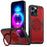 For iPhone 16 Pro Metal 360 Degree Rotation Holder MagSafe Phone Case(Red)