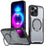 For iPhone 16 Pro Metal 360 Degree Rotation Holder MagSafe Phone Case(Grey)