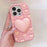 For iPhone 16 Pro 3D Heart Holder Silicone Phone Case(Pink)