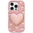 For iPhone 16 Pro 3D Heart Holder Silicone Phone Case(Pink)