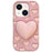 For iPhone 15 3D Heart Holder Silicone Phone Case(Pink)