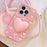 For iPhone 15 3D Heart Holder Silicone Phone Case(Pink)