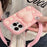 For iPhone 15 3D Heart Holder Silicone Phone Case(Pink)