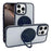 For iPhone 16 Pro Semi-Transparent 360 Rotation Holder MagSafe Phone Case(Black)