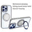 For iPhone 15 Semi-Transparent 360 Rotation Holder MagSafe Phone Case(Grey)