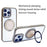 For iPhone 15 Semi-Transparent 360 Rotation Holder MagSafe Phone Case(Desert Gold)