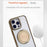 For iPhone 15 Semi-Transparent 360 Rotation Holder MagSafe Phone Case(Desert Gold)