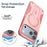 For iPhone 17 Pro Max Armor Magsafe Holder PC Hybrid TPU Phone Case(Pink)