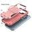For iPhone 17 Pro Max Armor Magsafe Holder PC Hybrid TPU Phone Case(Pink)