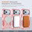 For iPhone 17 Pro Max Armor Magsafe Holder PC Hybrid TPU Phone Case(Pink)
