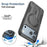 For iPhone 17 Pro Max Armor Magsafe Holder PC Hybrid TPU Phone Case(Black)