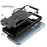 For iPhone 17 Pro Max Armor Magsafe Holder PC Hybrid TPU Phone Case(Black)