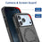 For iPhone 17 Pro Max Armor Magsafe Holder PC Hybrid TPU Phone Case(Black)