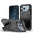 For iPhone 17 Pro Max Armor Magsafe Holder PC Hybrid TPU Phone Case(Black)