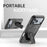 For iPhone 17 Pro Max Armor Magsafe Holder PC Hybrid TPU Phone Case(Black)