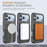 For iPhone 17 Pro Max Armor Magsafe Holder PC Hybrid TPU Phone Case(Black)