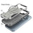 For iPhone 17 Pro Max Armor Magsafe Holder PC Hybrid TPU Phone Case(Grey)