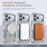 For iPhone 17 Pro Max Armor Magsafe Holder PC Hybrid TPU Phone Case(Grey)