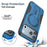 For iPhone 17 Pro Max Armor Magsafe Holder PC Hybrid TPU Phone Case(Dark Blue)