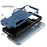 For iPhone 17 Pro Max Armor Magsafe Holder PC Hybrid TPU Phone Case(Dark Blue)