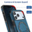 For iPhone 17 Pro Max Armor Magsafe Holder PC Hybrid TPU Phone Case(Dark Blue)