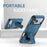 For iPhone 17 Pro Max Armor Magsafe Holder PC Hybrid TPU Phone Case(Dark Blue)
