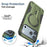 For iPhone 17 Pro Max Armor Magsafe Holder PC Hybrid TPU Phone Case(Army Green)