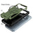 For iPhone 17 Pro Max Armor Magsafe Holder PC Hybrid TPU Phone Case(Army Green)
