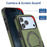 For iPhone 17 Pro Max Armor Magsafe Holder PC Hybrid TPU Phone Case(Army Green)
