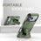 For iPhone 17 Pro Max Armor Magsafe Holder PC Hybrid TPU Phone Case(Army Green)
