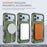 For iPhone 17 Pro Max Armor Magsafe Holder PC Hybrid TPU Phone Case(Army Green)