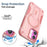 For iPhone 17 Armor Magsafe Holder PC Hybrid TPU Phone Case(Pink)