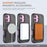 For iPhone 17 Armor Magsafe Holder PC Hybrid TPU Phone Case(Black)
