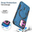 For iPhone 17 Armor Magsafe Holder PC Hybrid TPU Phone Case(Dark Blue)
