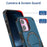 For iPhone 17 Armor Magsafe Holder PC Hybrid TPU Phone Case(Dark Blue)