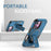 For iPhone 17 Armor Magsafe Holder PC Hybrid TPU Phone Case(Dark Blue)