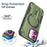 For iPhone 17 Armor Magsafe Holder PC Hybrid TPU Phone Case(Army Green)