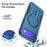 For iPhone 17 Air Armor Magsafe Holder PC Hybrid TPU Phone Case(Dark Blue)