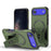 For iPhone 17 Air Armor Magsafe Holder PC Hybrid TPU Phone Case(Army Green)