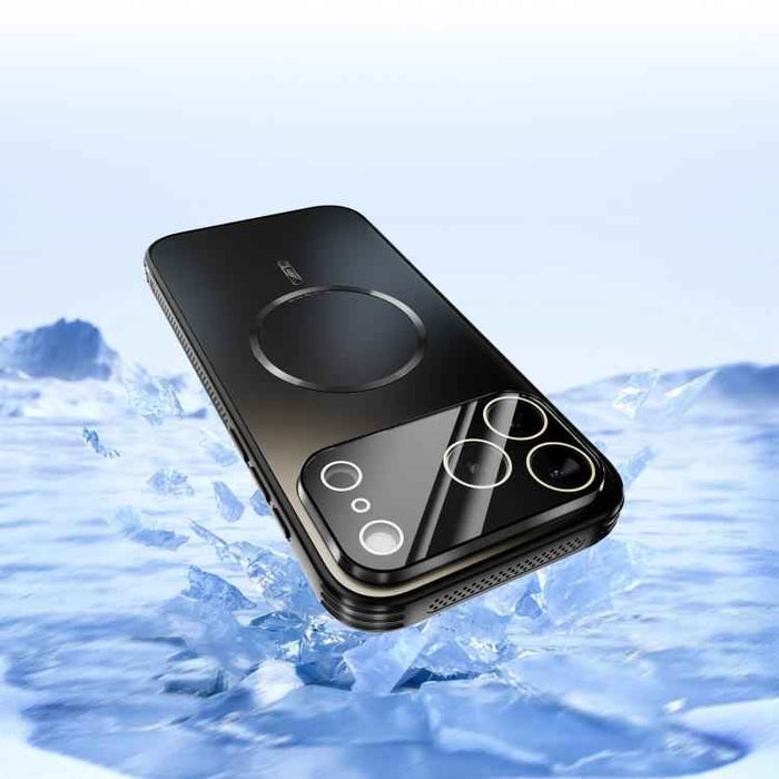 For iPhone 17 Pro Max ABEEL Heat Dissipation Frosted MagSafe Phone Case with Lens Film(Dark Blue)